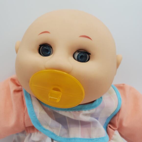 Uneeda Vintage Babydoll Pacifier Bald Blue Eyes Removable Binky Unisex Play Toy - Picture 3 of 10